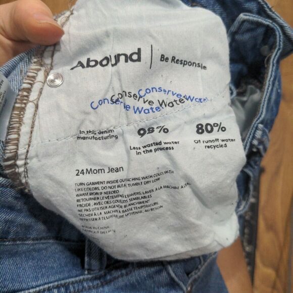 ABOUND Womens Mom Jeans High Rise Button Fly Size 24 Blue Denim Tapered Fit - Picture 8 of 11